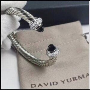 David Yurman Black Onyx Bracelet w Diamonds / 7mm
